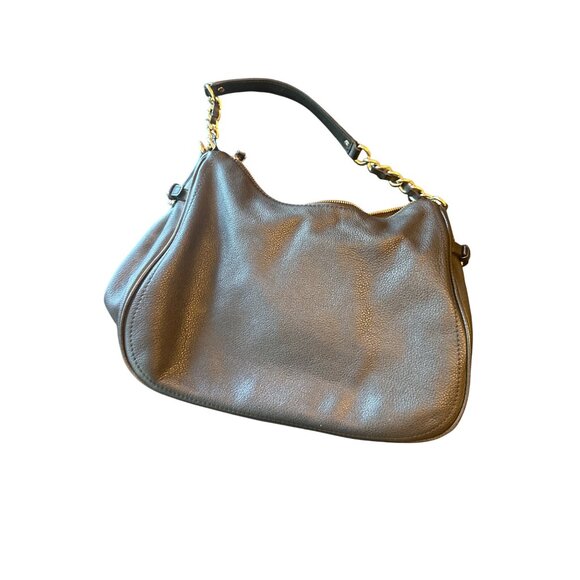 Kate Spade New York Black Leather Shoulder Bag With Gold Chain & Zipper Closure - Picture 5 of 6